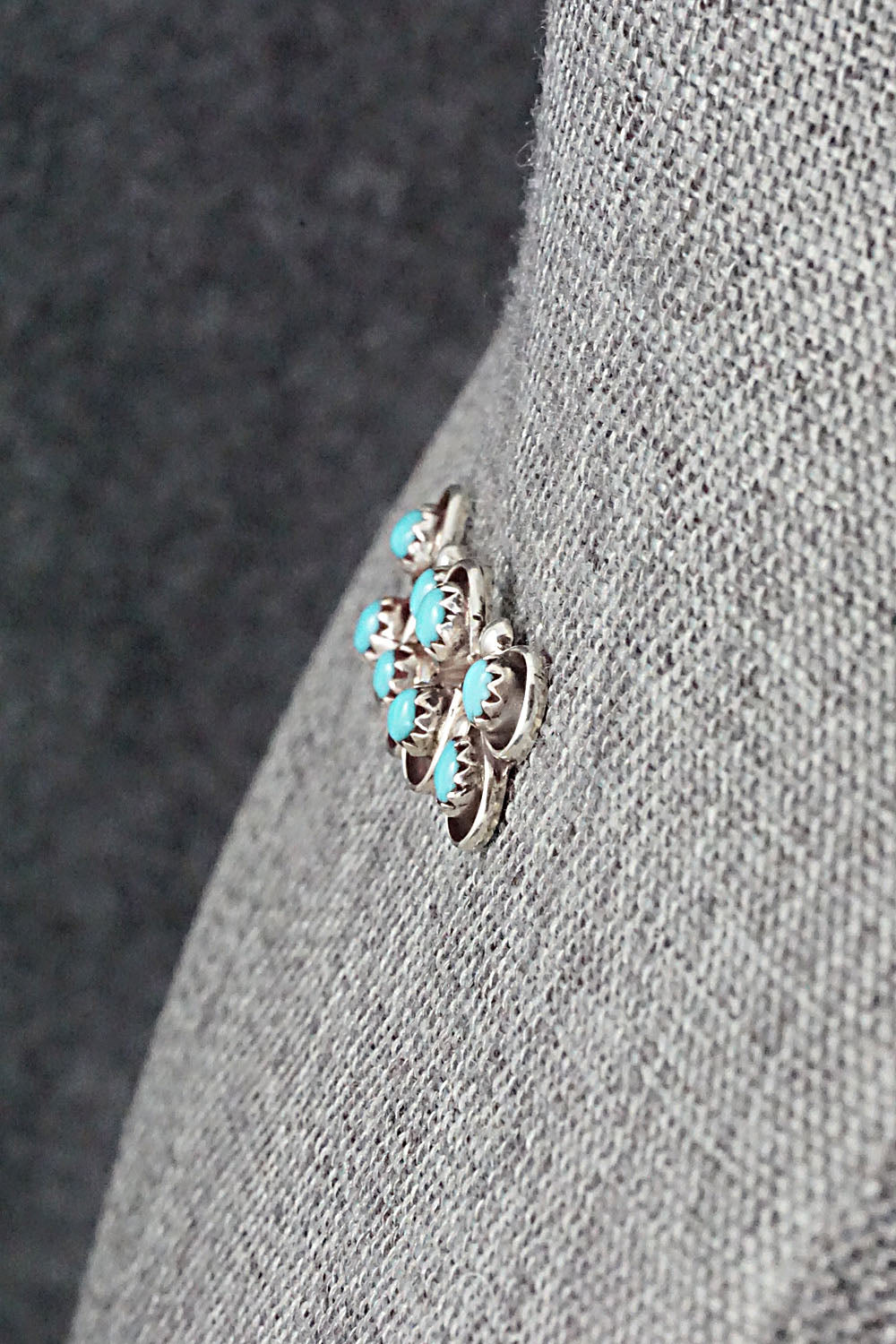 Turquoise & Sterling Silver Earrings - Gloria Lonasee