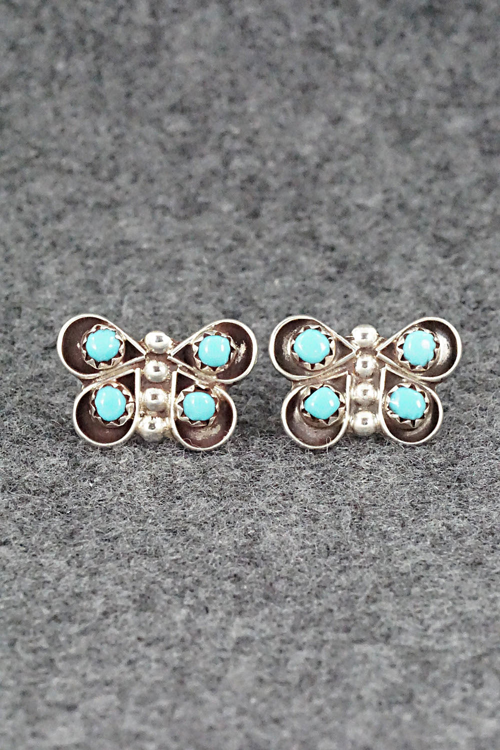 Turquoise & Sterling Silver Earrings - Gloria Lonasee