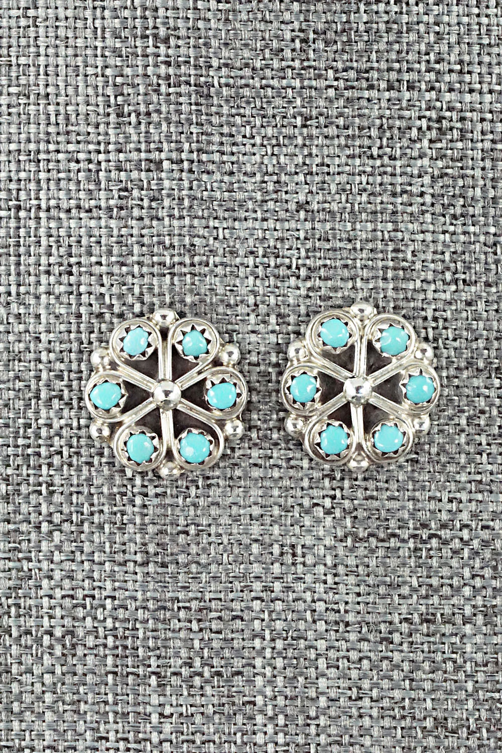 Turquoise & Sterling Silver Earrings - Gloria Lonasee