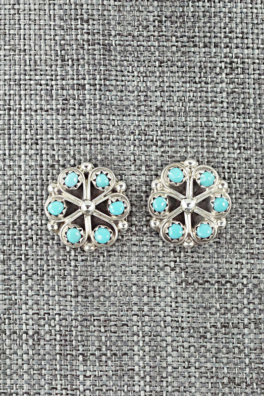 Turquoise & Sterling Silver Earrings - Gloria Lonasee