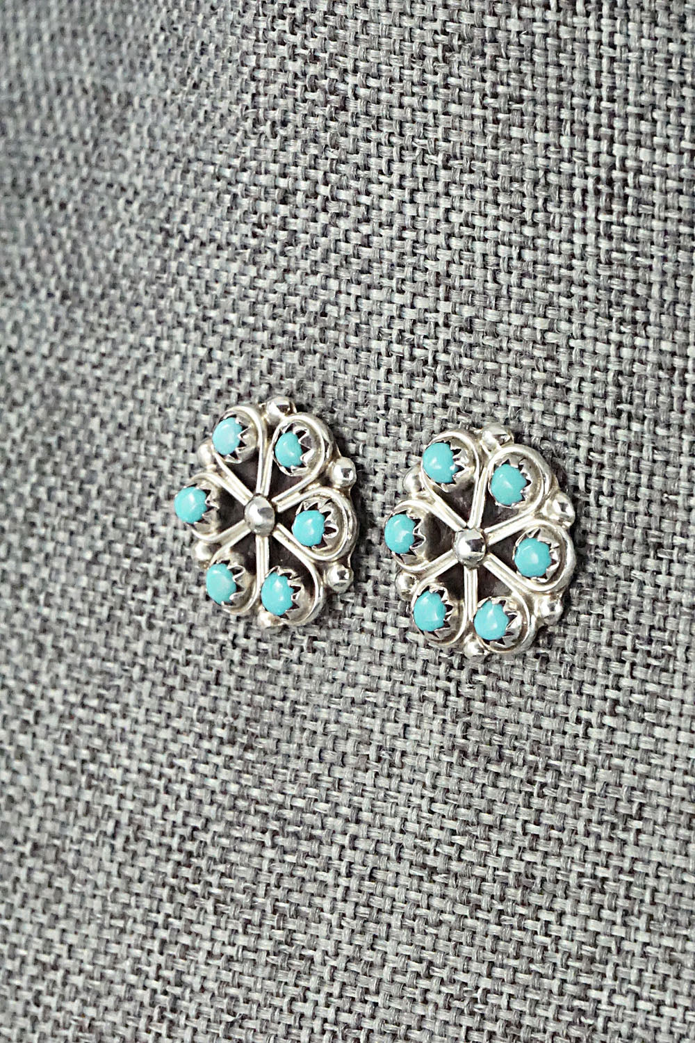 Turquoise & Sterling Silver Earrings - Gloria Lonasee
