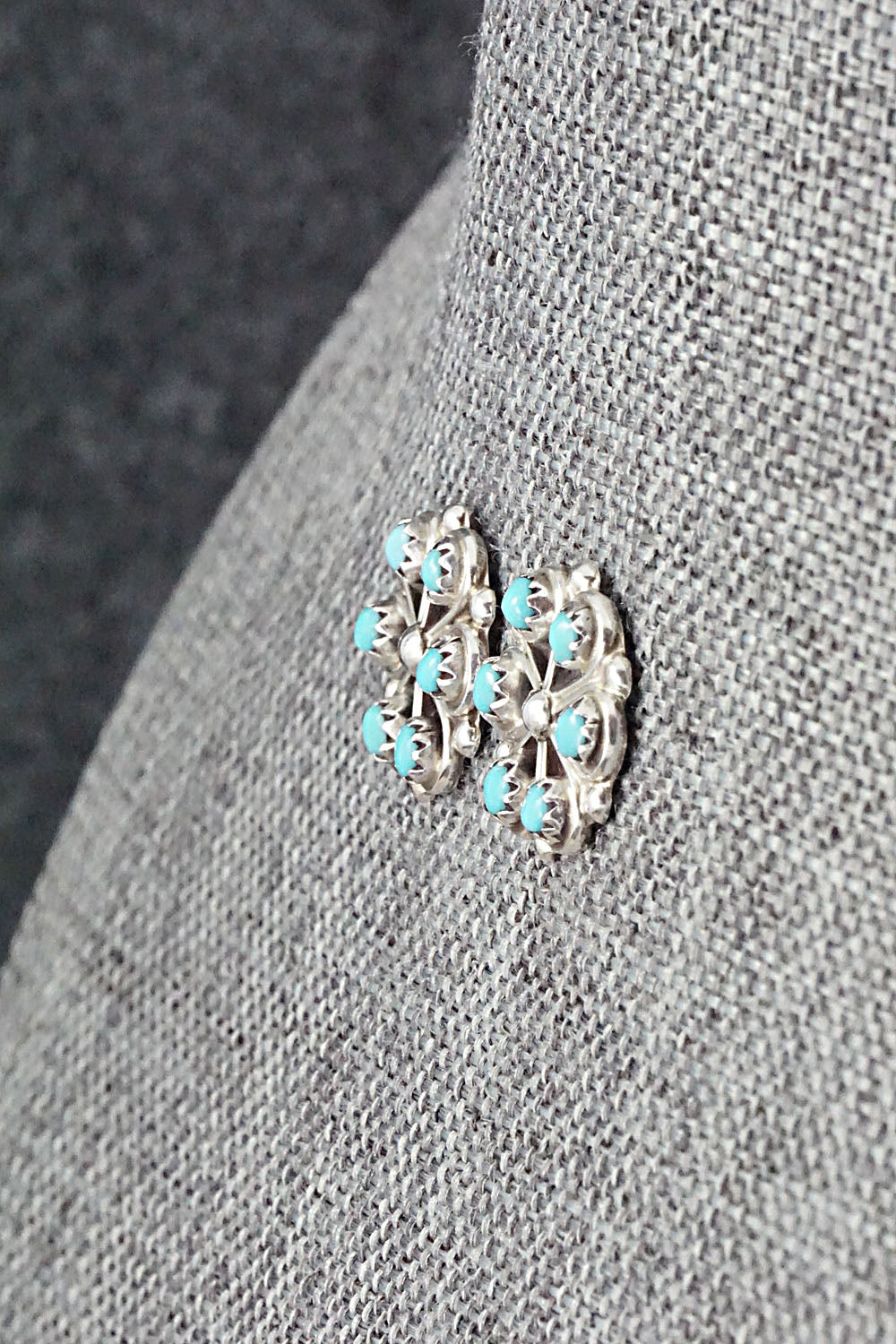 Turquoise & Sterling Silver Earrings - Gloria Lonasee