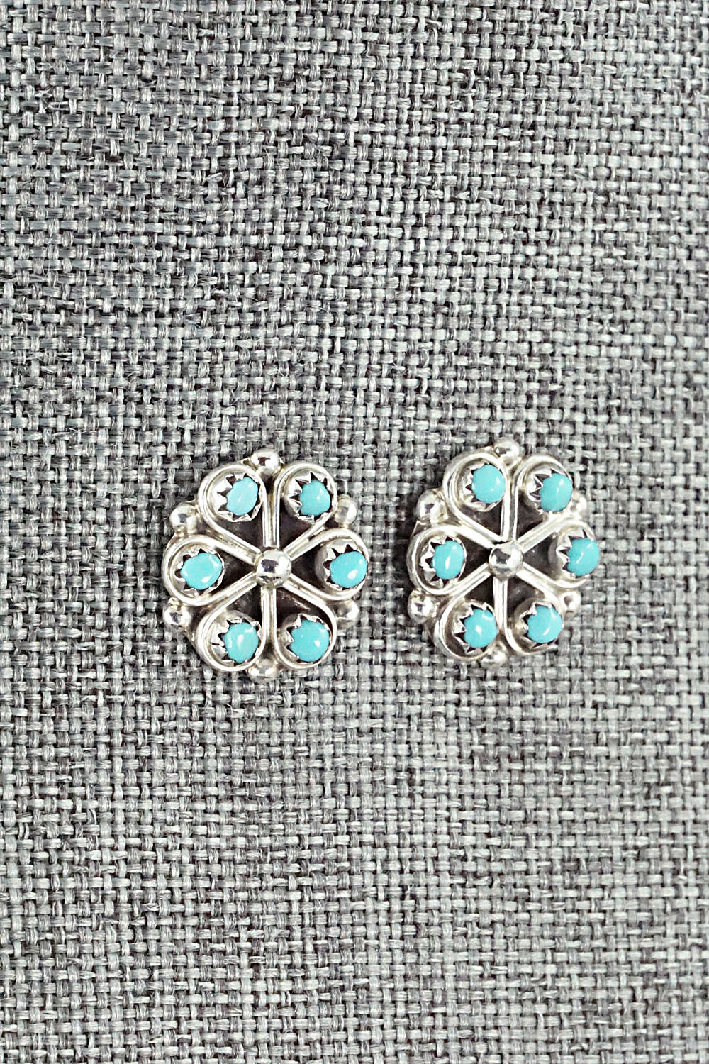 Turquoise & Sterling Silver Earrings - Gloria Lonasee