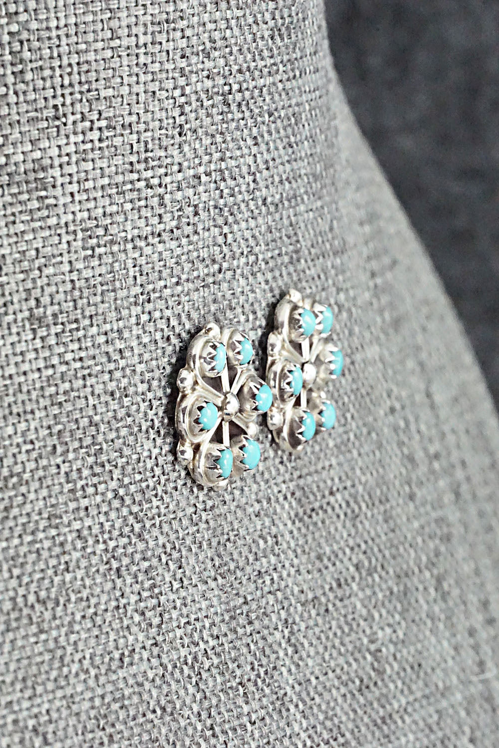 Turquoise & Sterling Silver Earrings - Gloria Lonasee