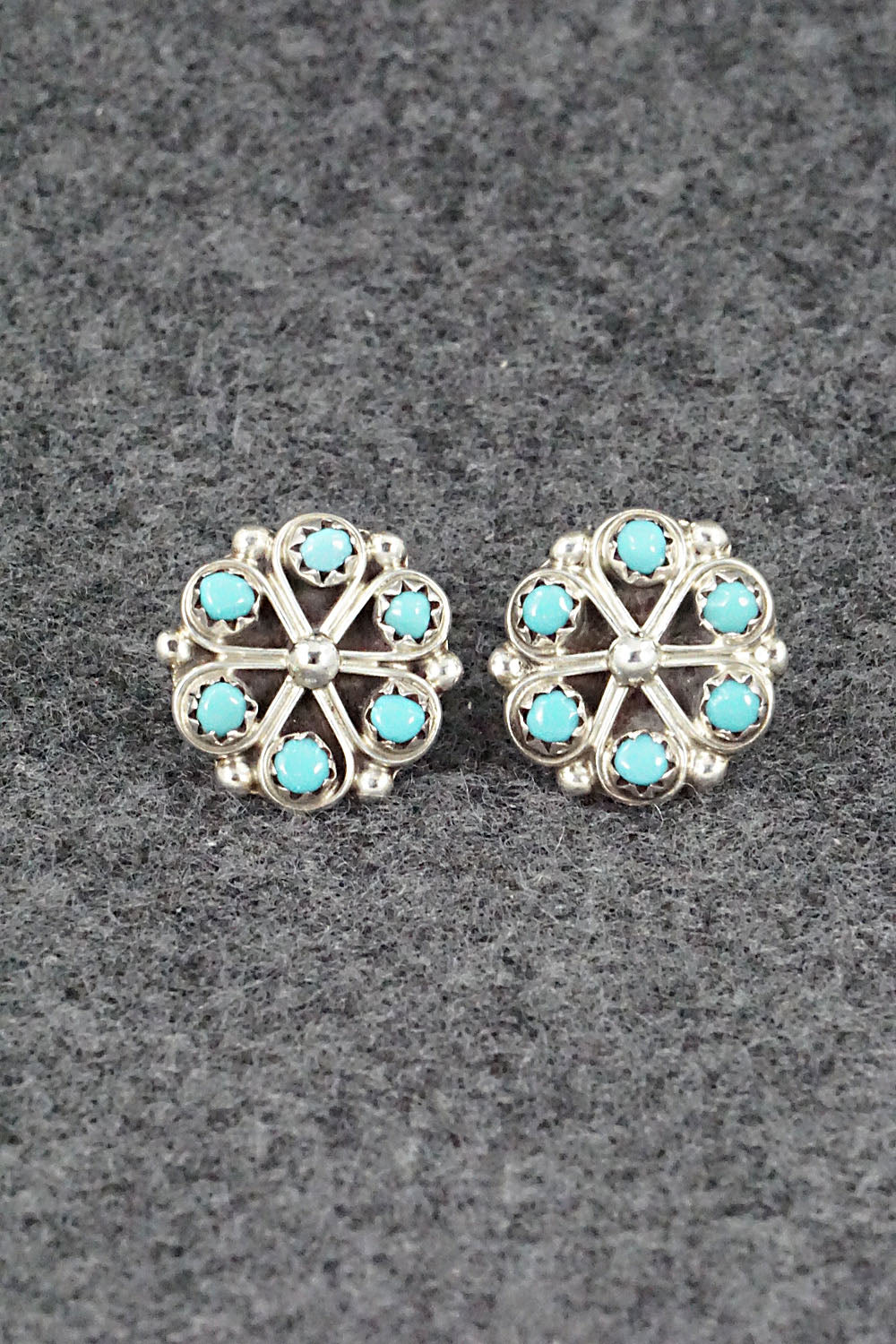 Turquoise & Sterling Silver Earrings - Gloria Lonasee