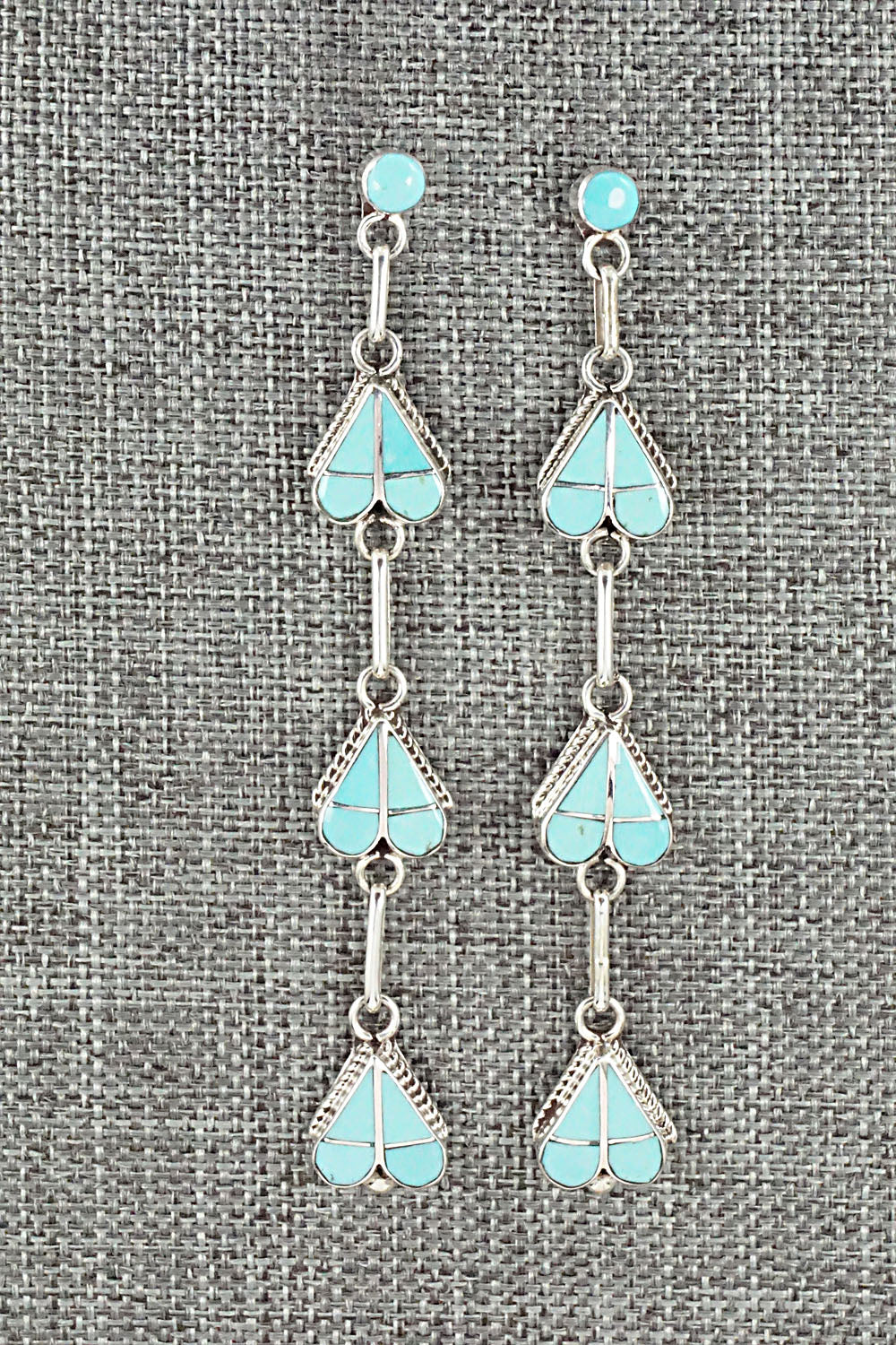 Turquoise & Sterling Silver Earrings - Velda Nastacio