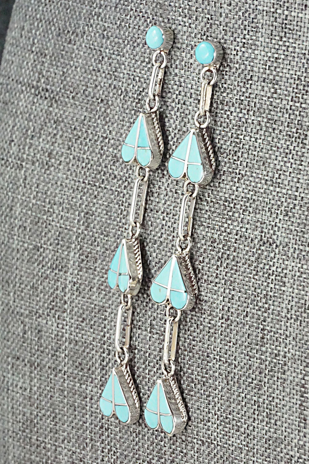 Turquoise & Sterling Silver Earrings - Velda Nastacio