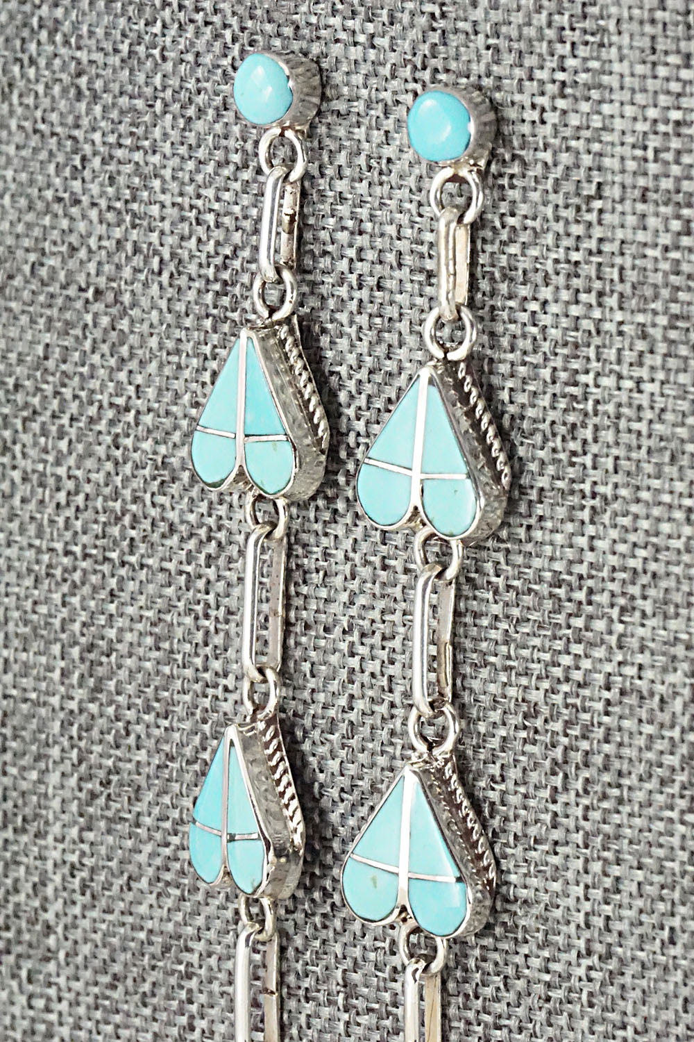Turquoise & Sterling Silver Earrings - Velda Nastacio