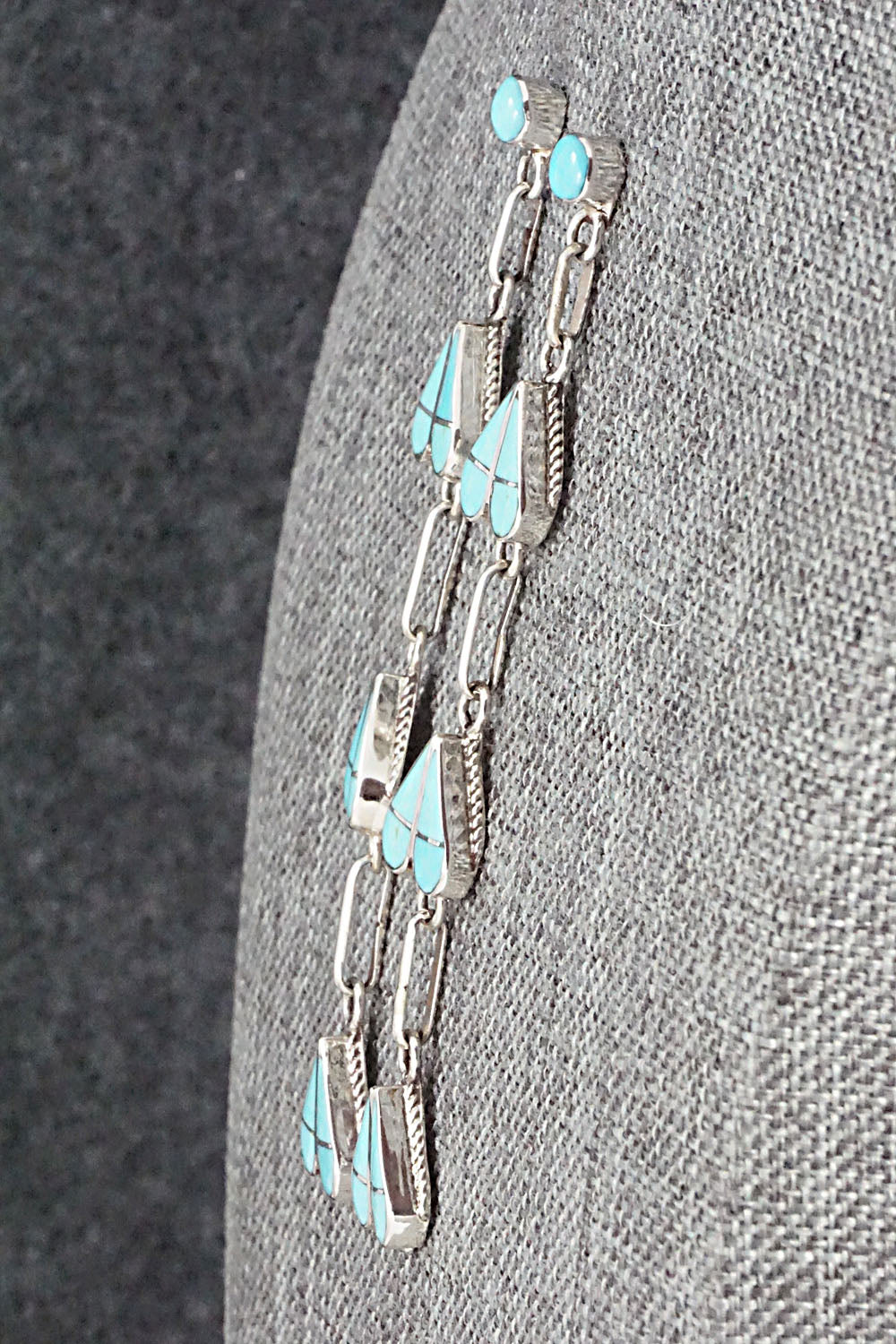 Turquoise & Sterling Silver Earrings - Velda Nastacio