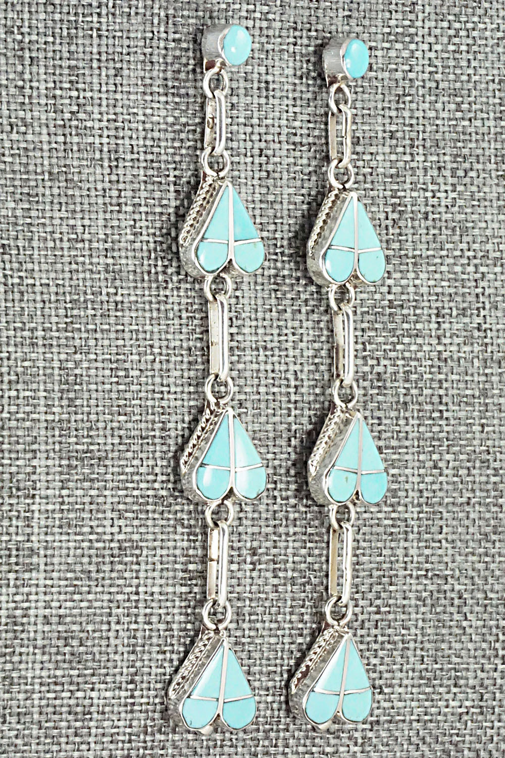 Turquoise & Sterling Silver Earrings - Velda Nastacio