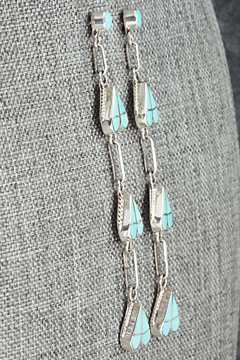 Turquoise & Sterling Silver Earrings - Velda Nastacio