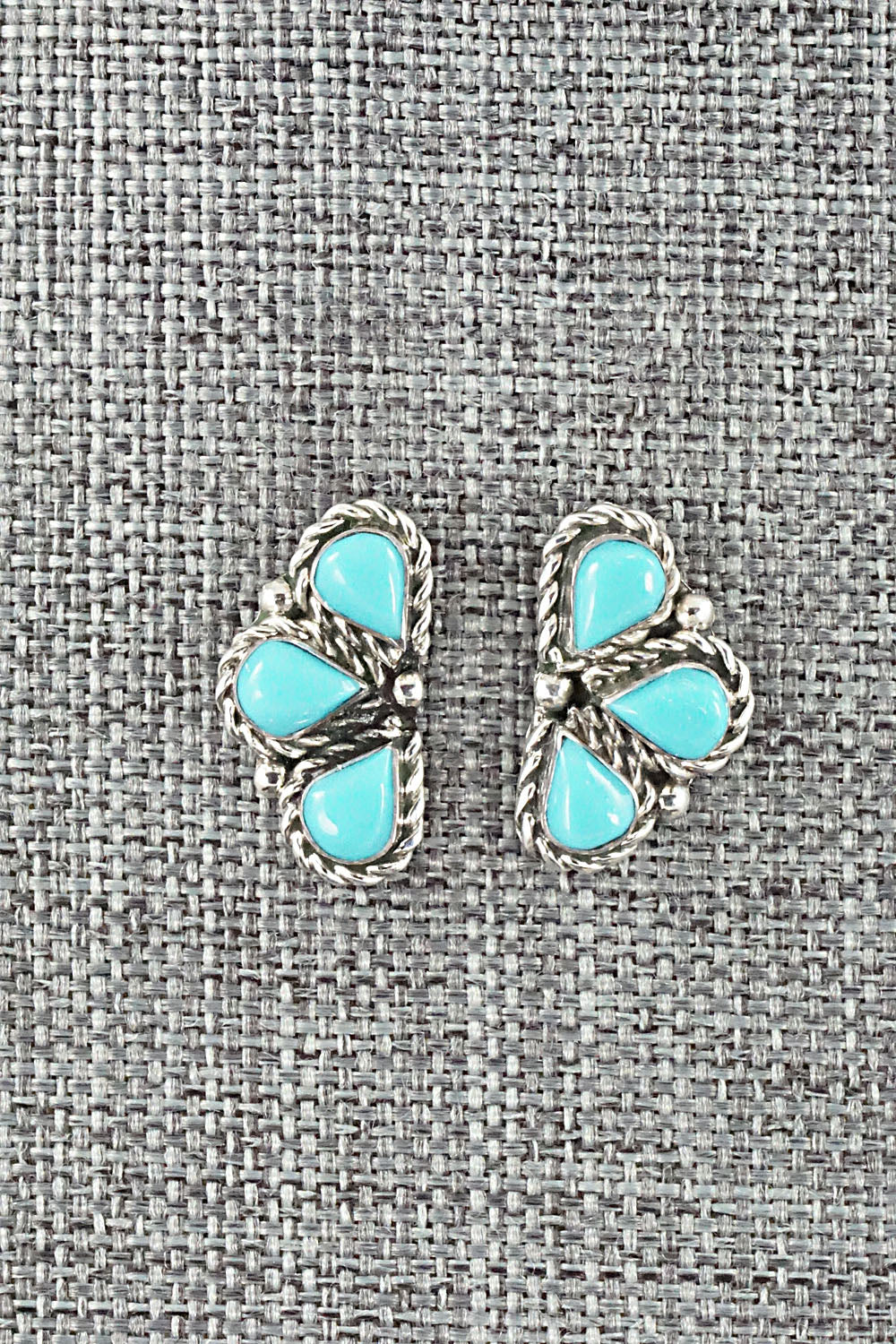 Turquoise & Sterling Silver Earrings - Carol Lateyice
