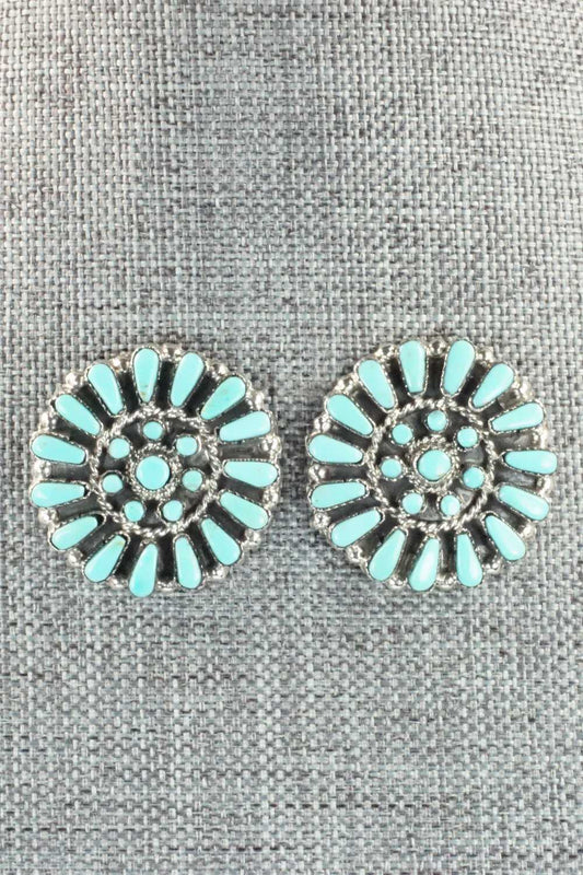 Turquoise & Sterling Silver Earrings - Marcine Stead
