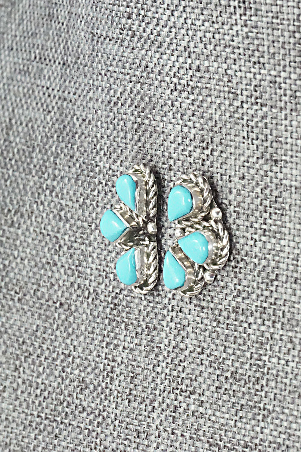 Turquoise & Sterling Silver Earrings - Carol Lateyice