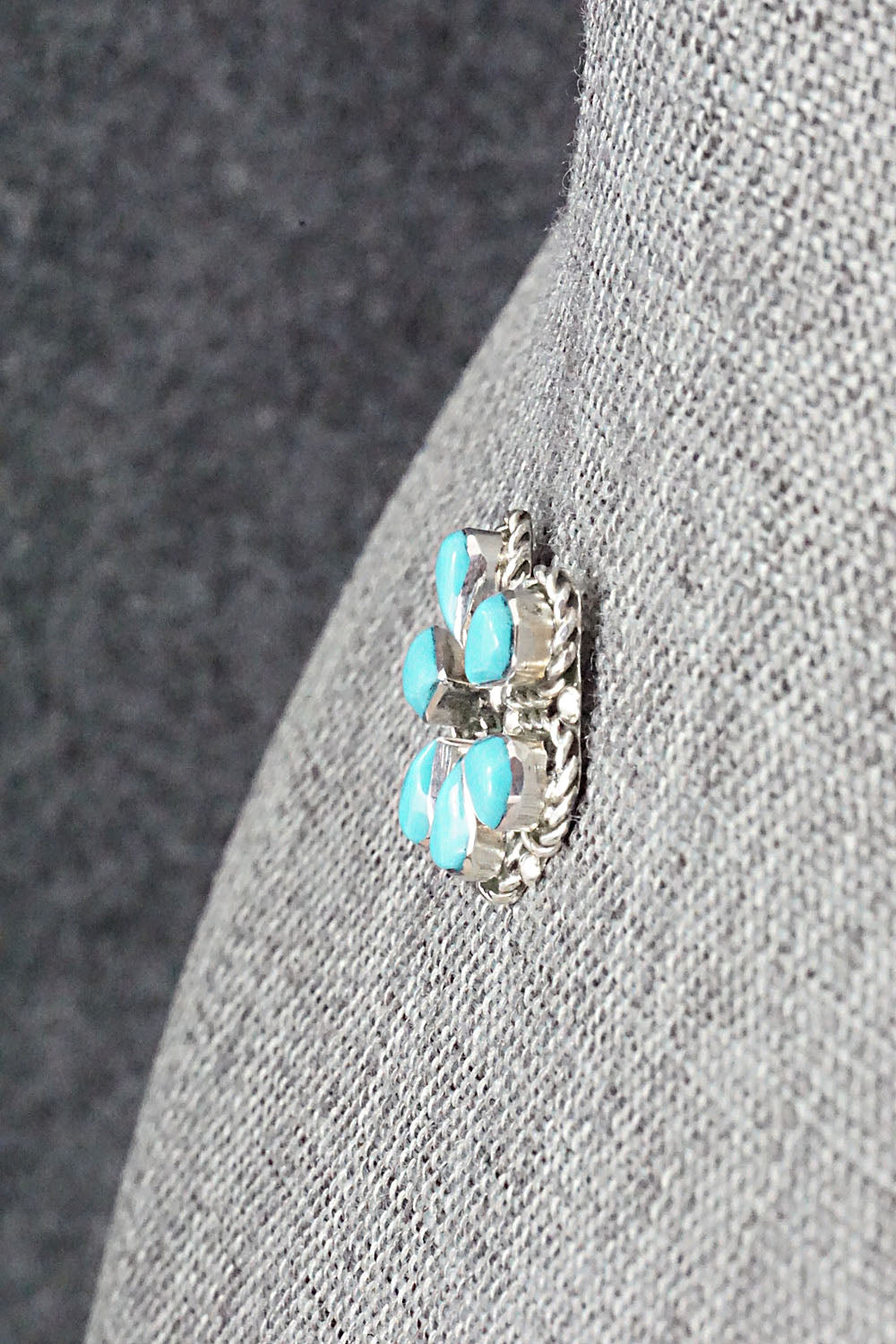 Turquoise & Sterling Silver Earrings - Carol Lateyice