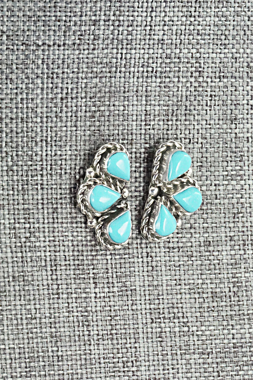 Turquoise & Sterling Silver Earrings - Carol Lateyice