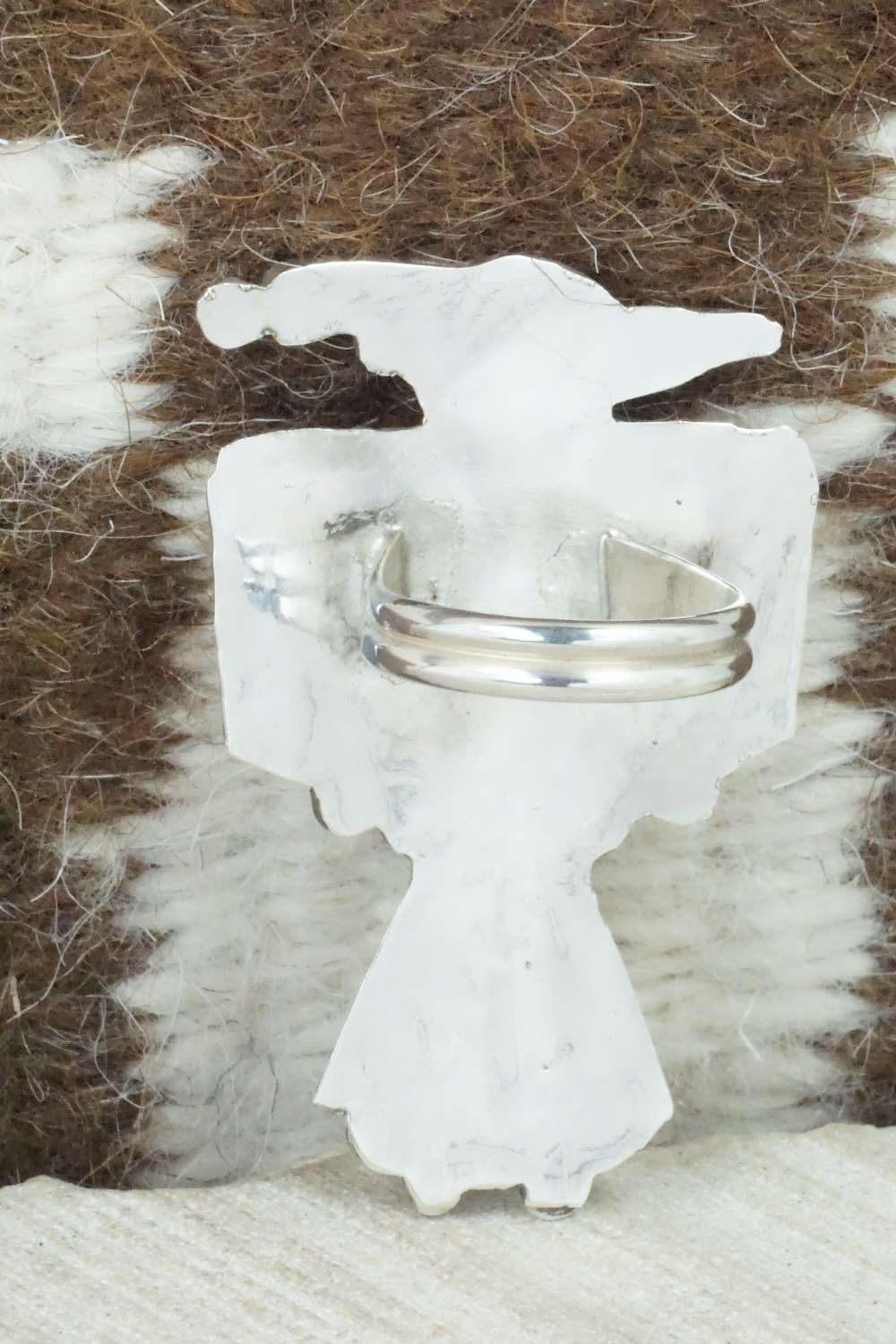 Multi Stone & Sterling Silver Inlay Ring - Delgar Cellicion - Size 6.5