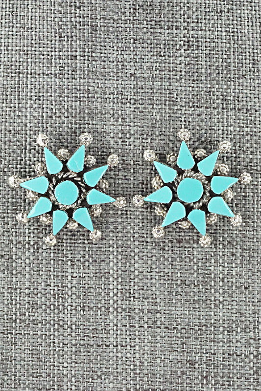 Turquoise & Sterling Silver Earrings - Merlinda Chavez