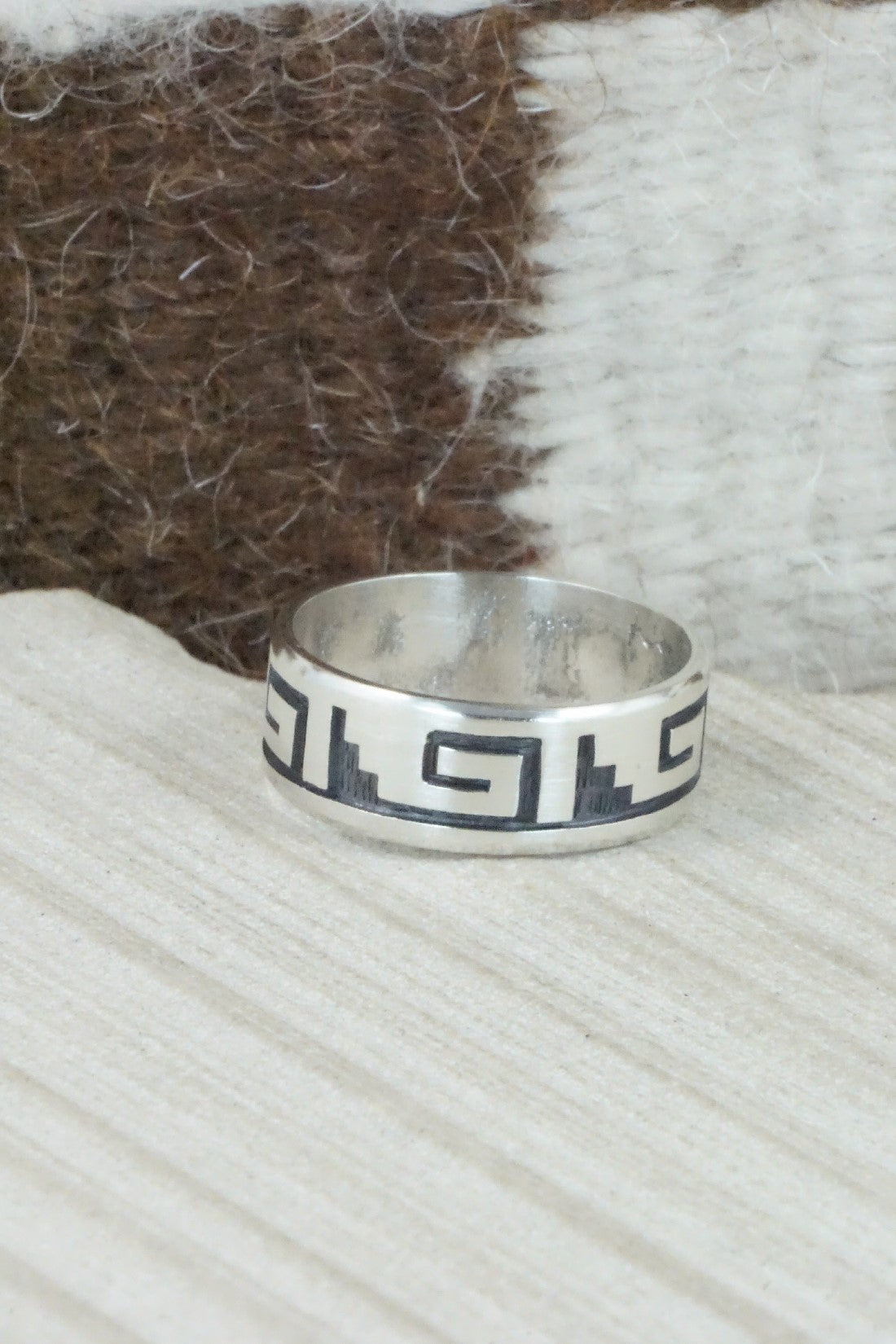 Sterling Silver Ring - Timothy Mowa - Size 13.5