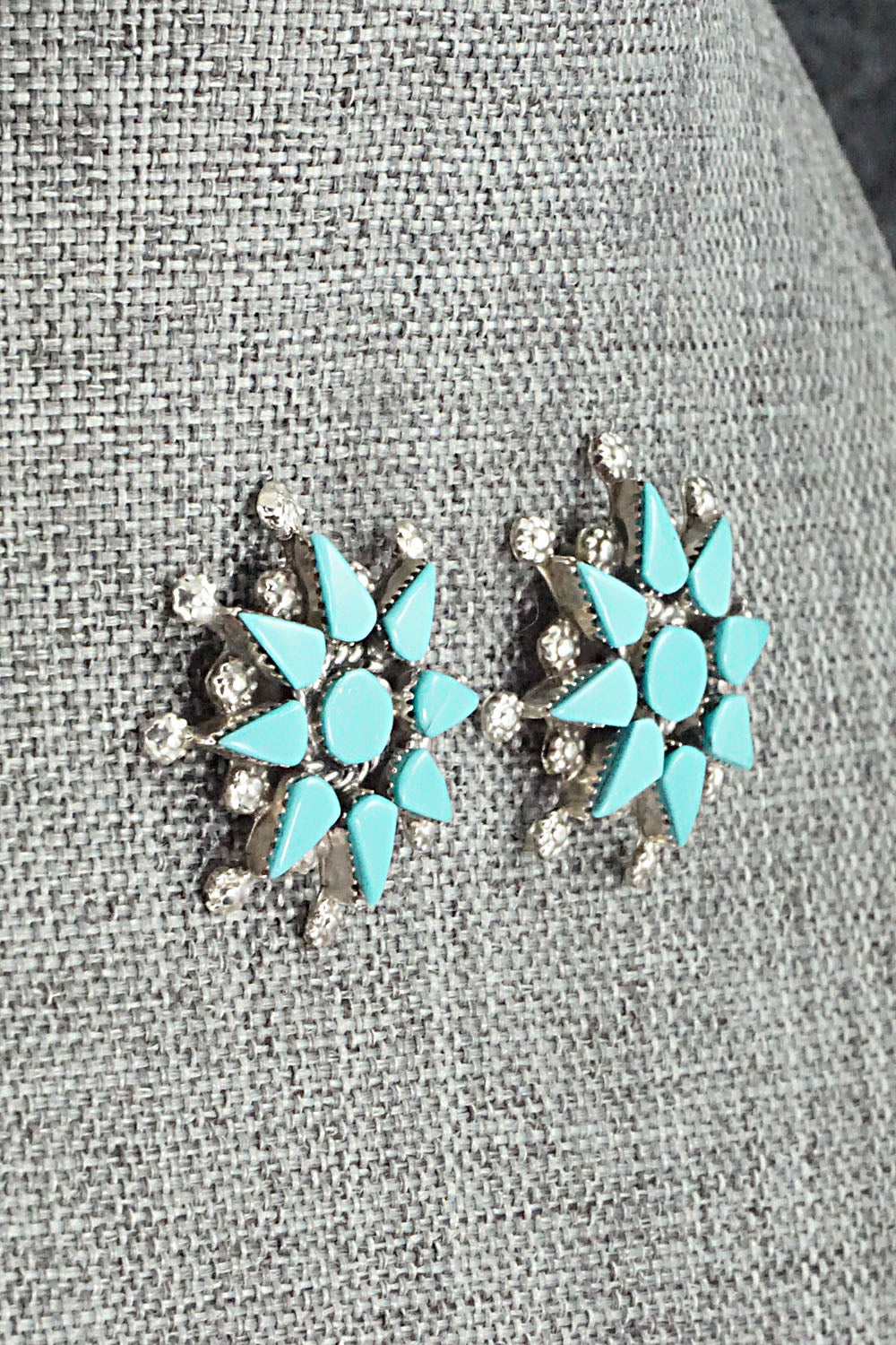 Turquoise & Sterling Silver Earrings - Merlinda Chavez