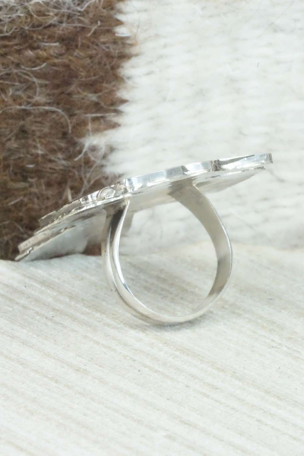 Multi Stone & Sterling Silver Inlay Ring - Delgar Cellicion - Size 5.5
