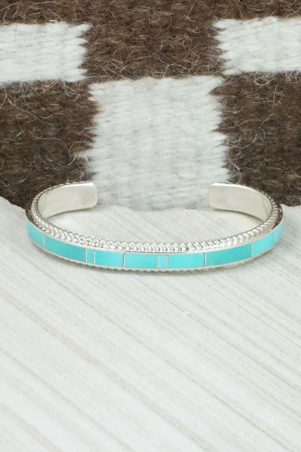 Turquoise & Sterling Silver Bracelet - Ricky Booqua