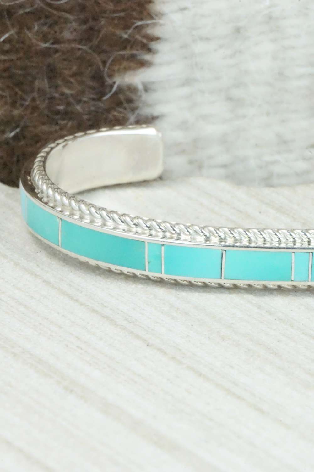 Turquoise & Sterling Silver Bracelet - Ricky Booqua