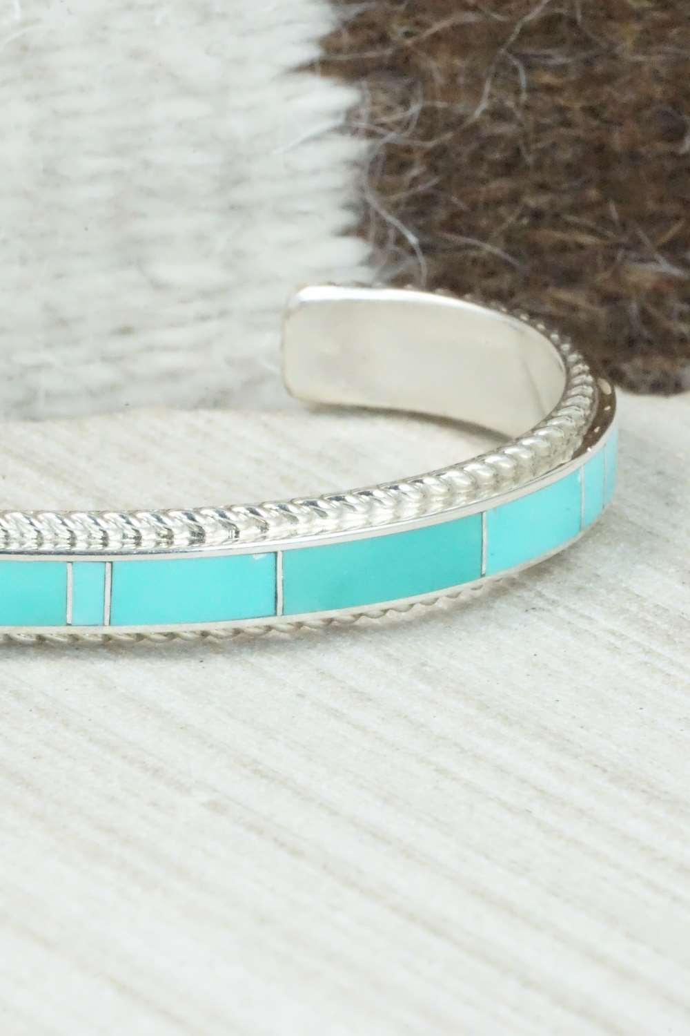 Turquoise & Sterling Silver Bracelet - Ricky Booqua