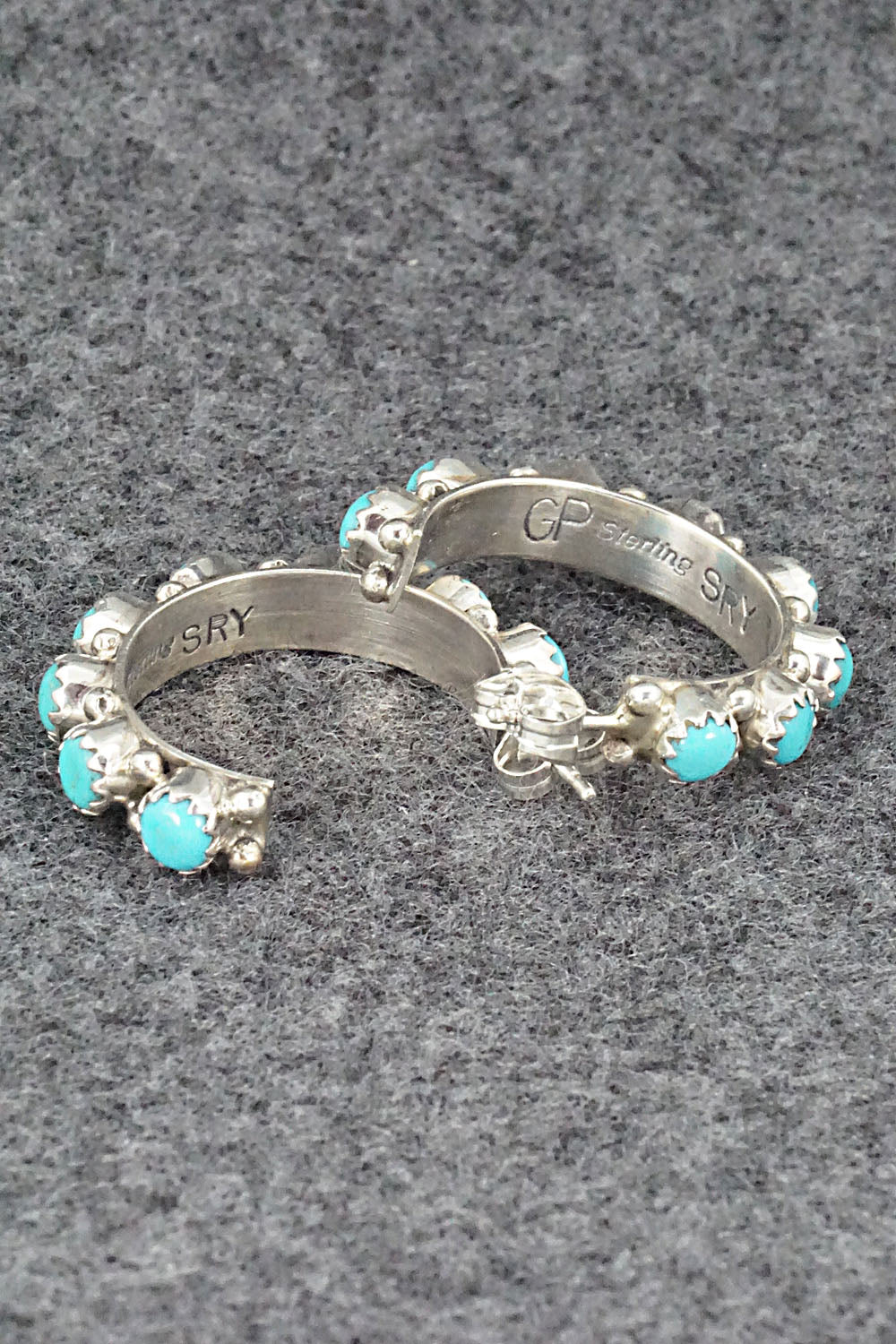 Turquoise & Sterling Silver Earrings - Gaynell Parker