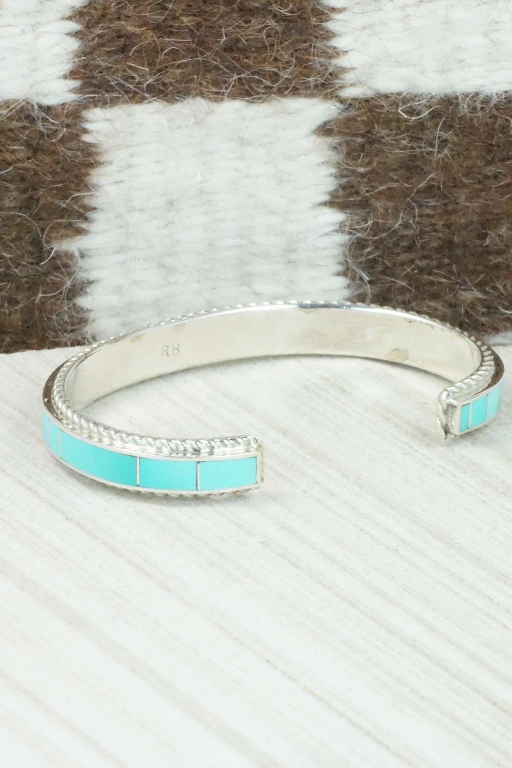 Turquoise & Sterling Silver Bracelet - Ricky Booqua