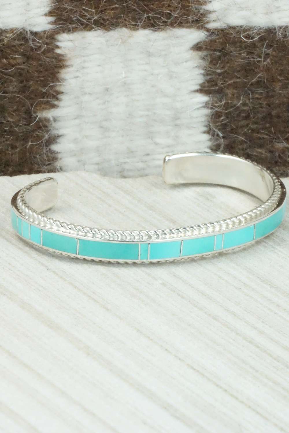 Turquoise & Sterling Silver Bracelet - Ricky Booqua
