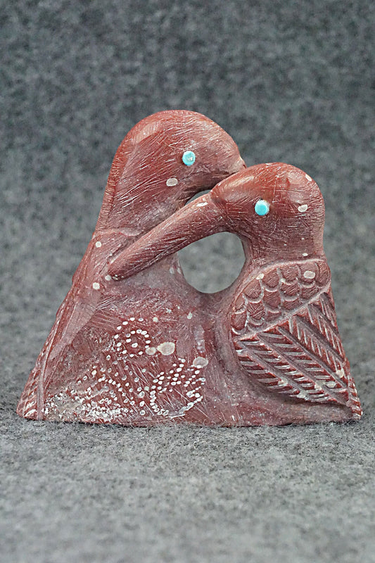 Hummingbirds Zuni Fetish Carving - Carlton Kaamasee