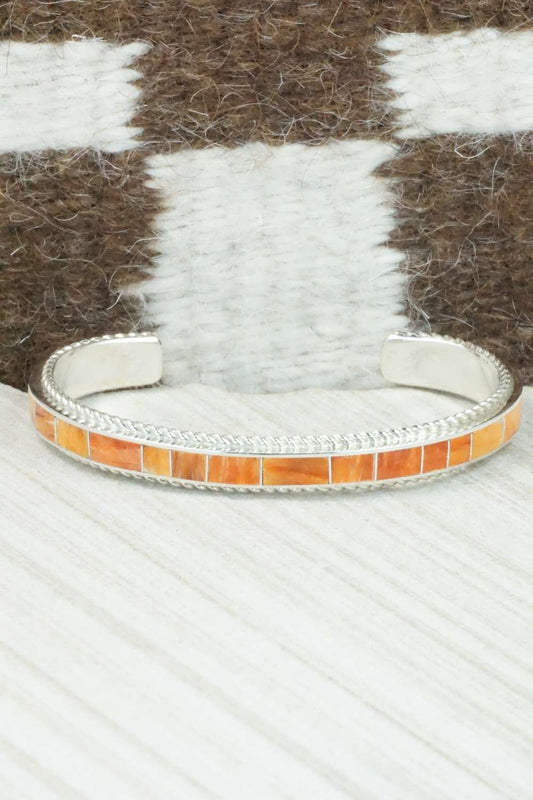 Spiny Oyster & Sterling Silver Bracelet - Ricky Booqua