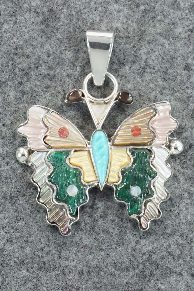 Multi Stone & Sterling Silver Inlay Pendant - Tamara Pinto