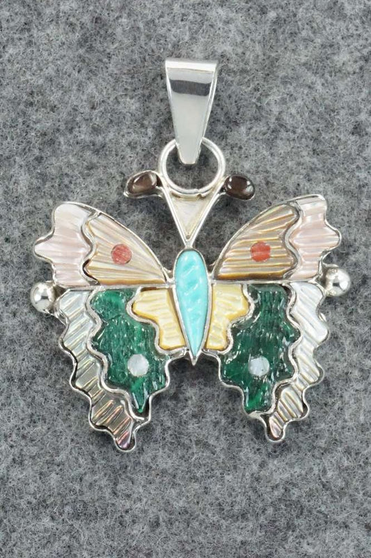 Multi Stone & Sterling Silver Inlay Pendant - Tamara Pinto