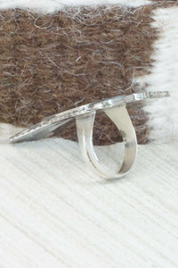 Multi Stone & Sterling Silver Inlay Ring - Delgar Cellicion - Size 5.5