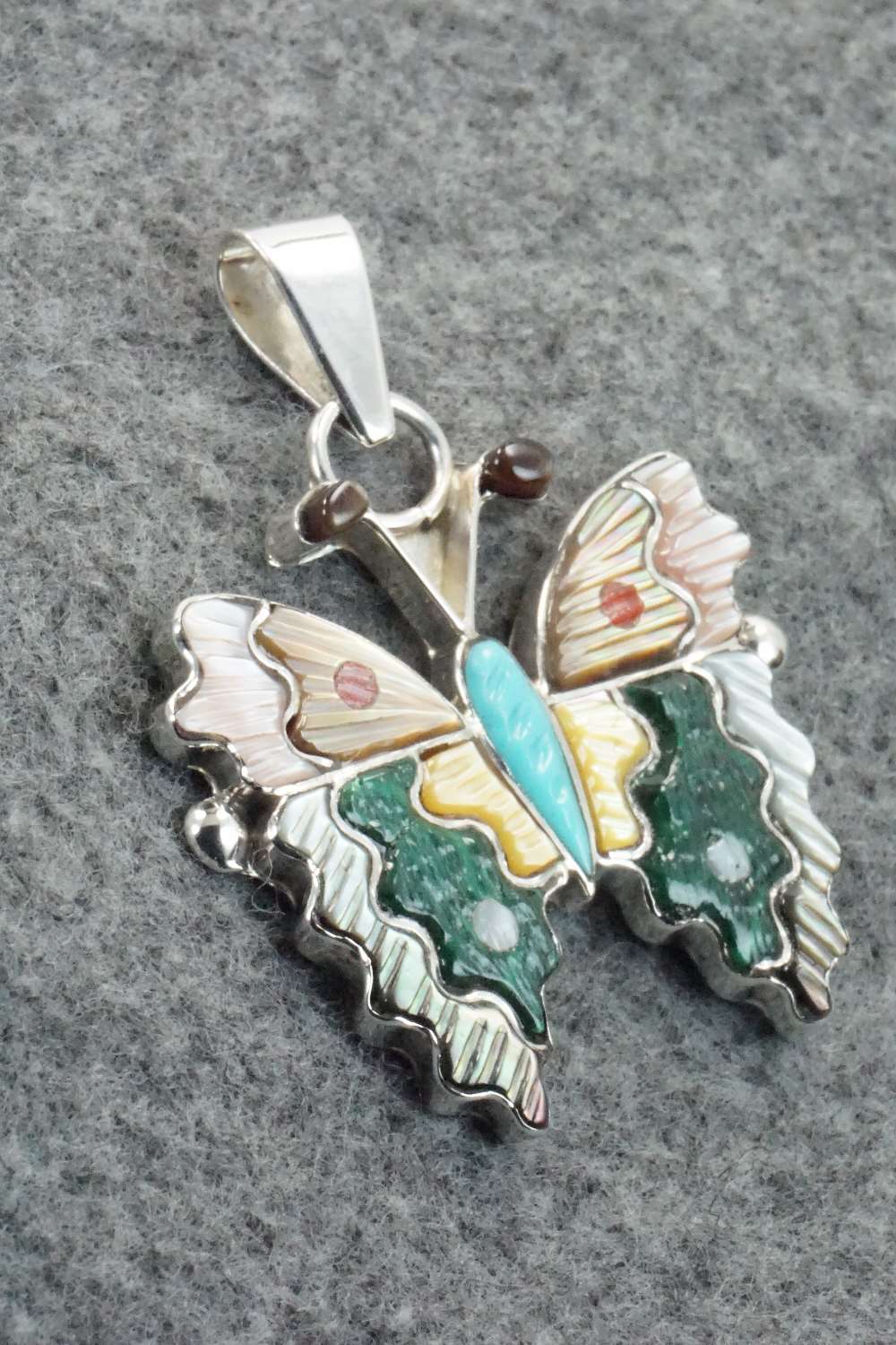 Multi Stone & Sterling Silver Inlay Pendant - Tamara Pinto