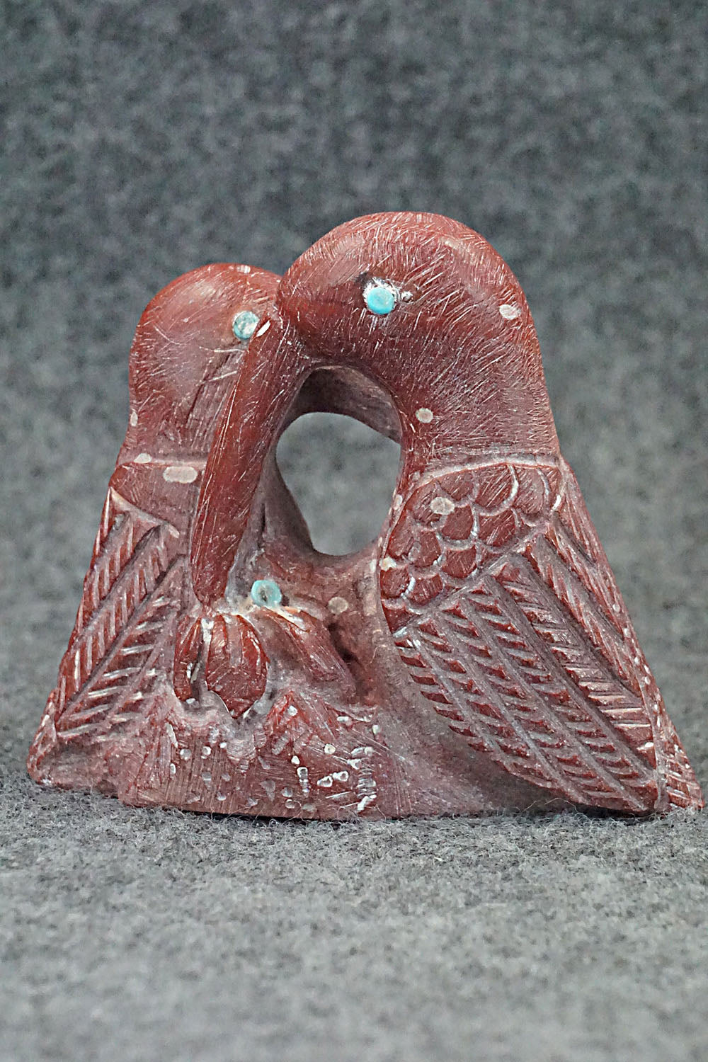 Hummingbirds Zuni Fetish Carving - Carlton Kaamasee