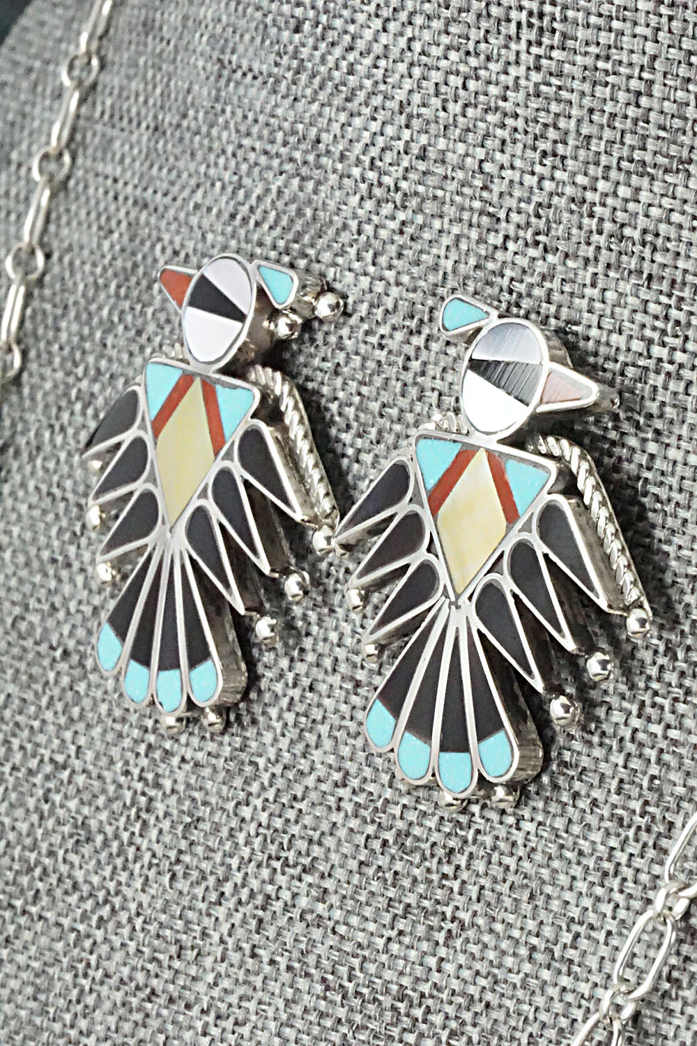 Multi Stone & Sterling Silver Inlay Necklace Set - Adrian Wallace