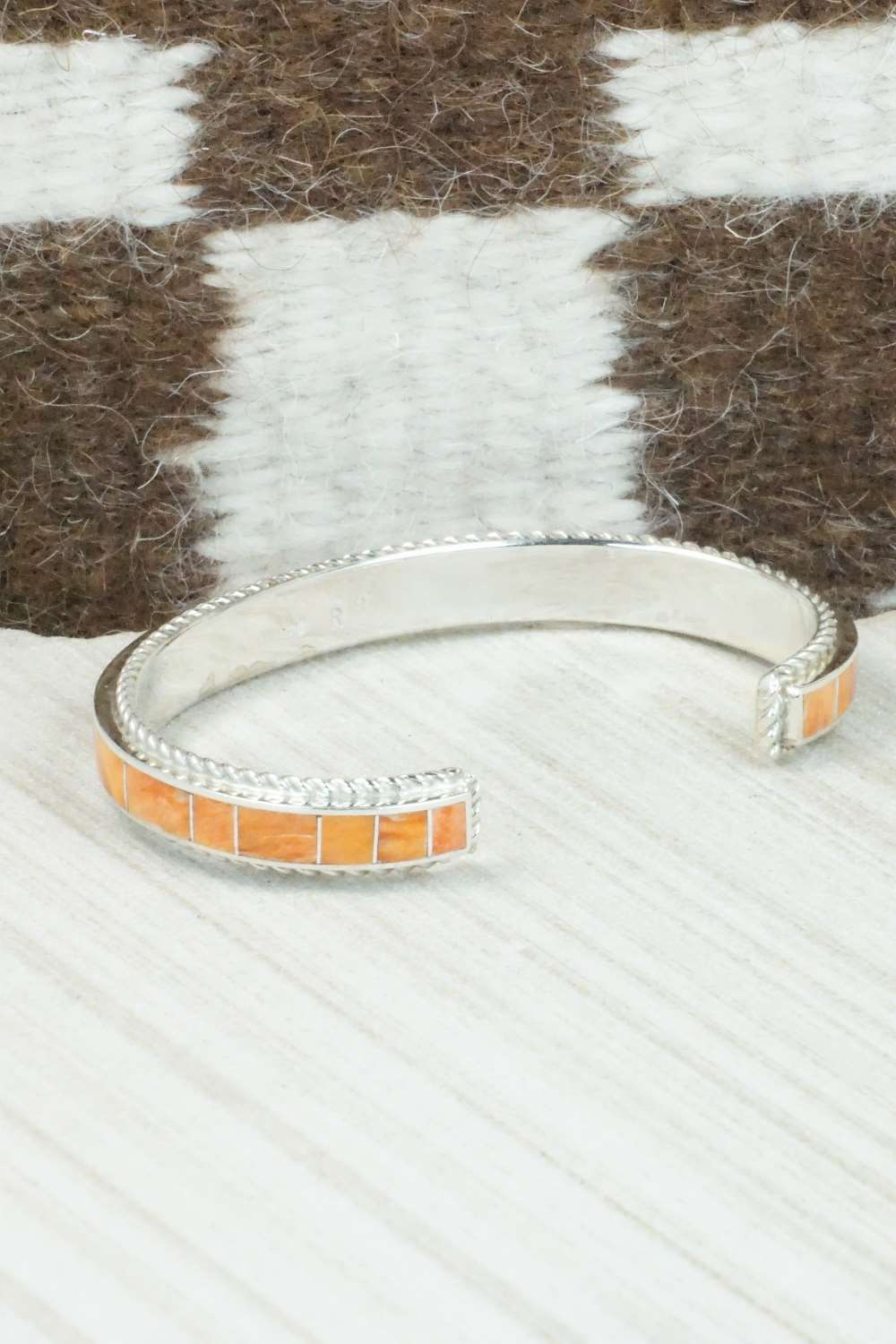 Spiny Oyster & Sterling Silver Bracelet - Ricky Booqua