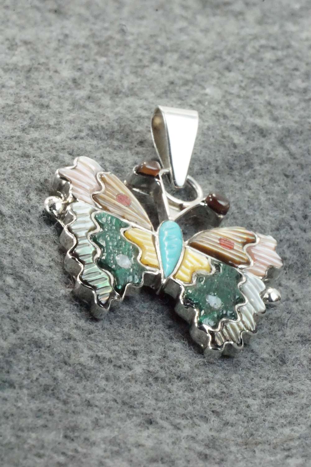 Multi Stone & Sterling Silver Inlay Pendant - Tamara Pinto