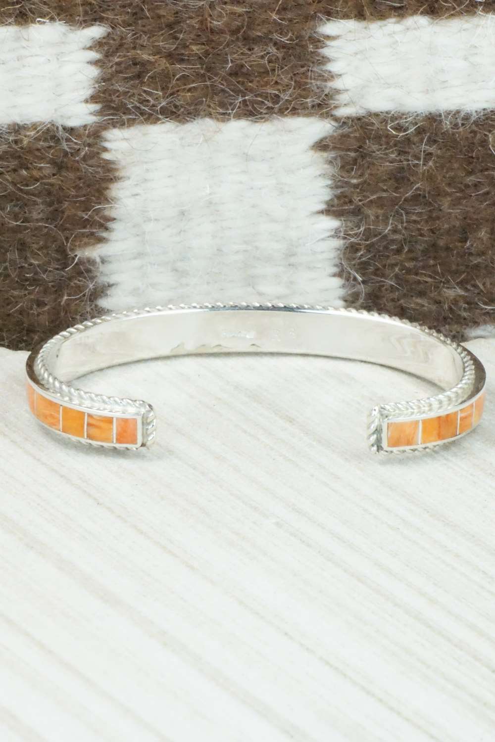 Spiny Oyster & Sterling Silver Bracelet - Ricky Booqua