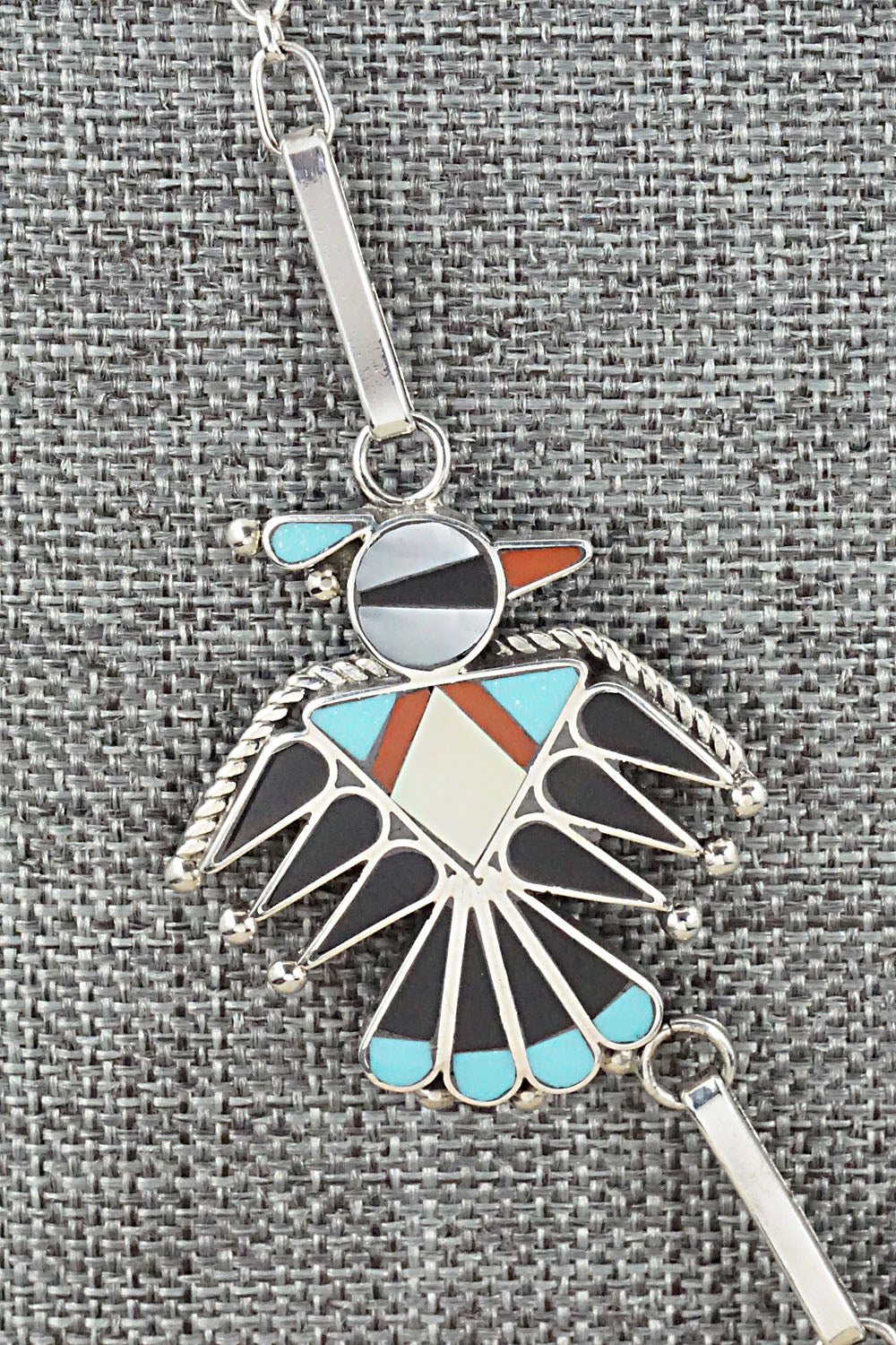 Multi Stone & Sterling Silver Inlay Necklace Set - Adrian Wallace