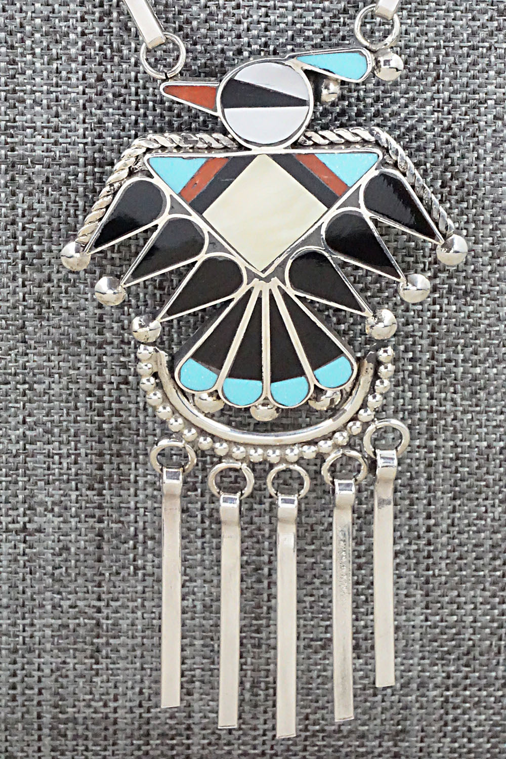 Multi Stone & Sterling Silver Inlay Necklace Set - Adrian Wallace