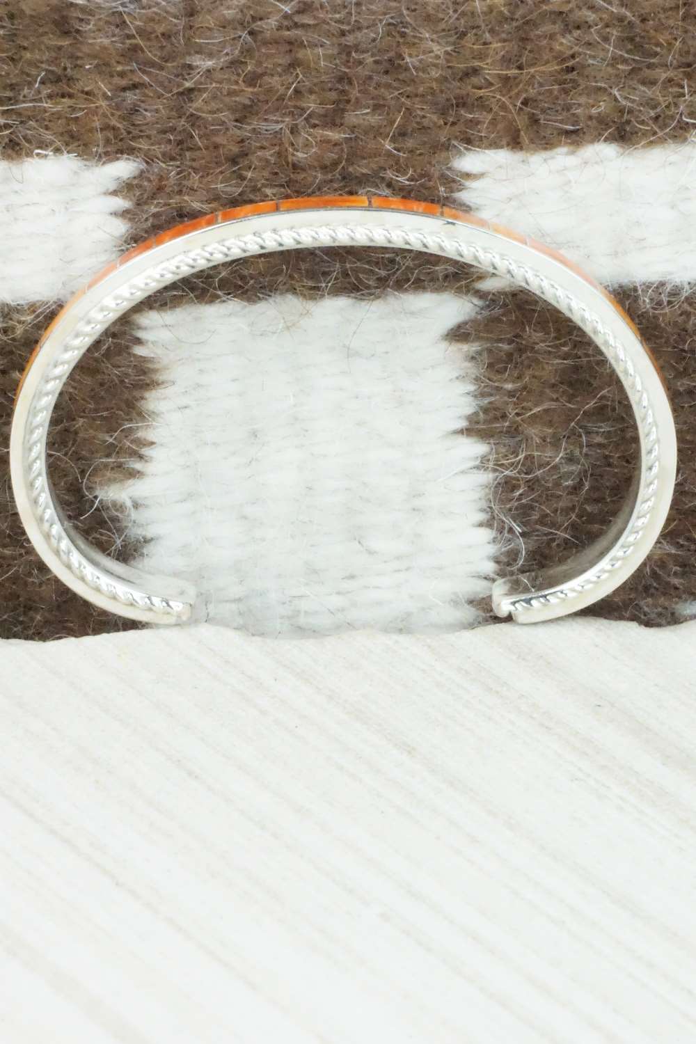 Spiny Oyster & Sterling Silver Bracelet - Ricky Booqua