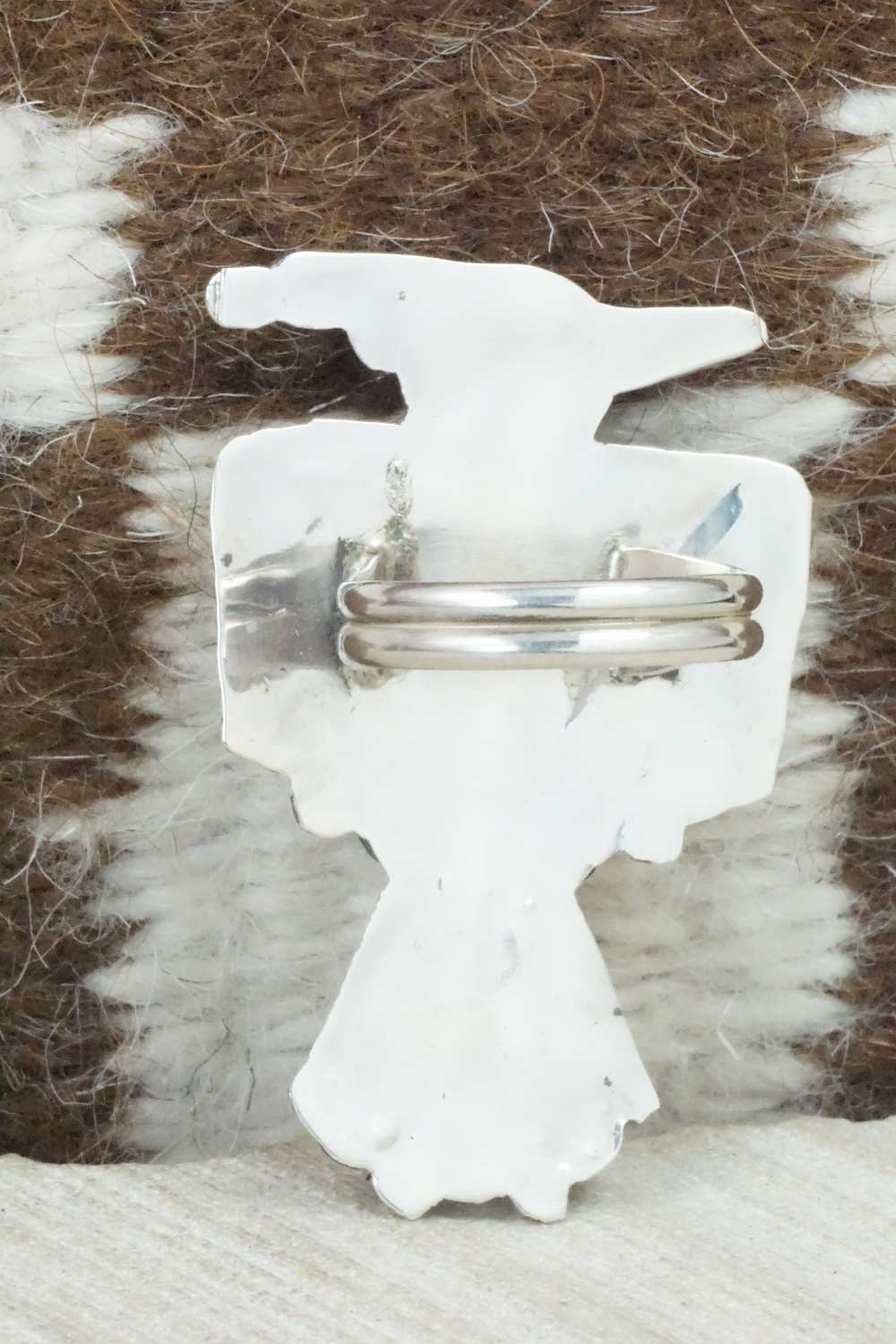 Multi Stone & Sterling Silver Inlay Ring - Delgar Cellicion - Size 8