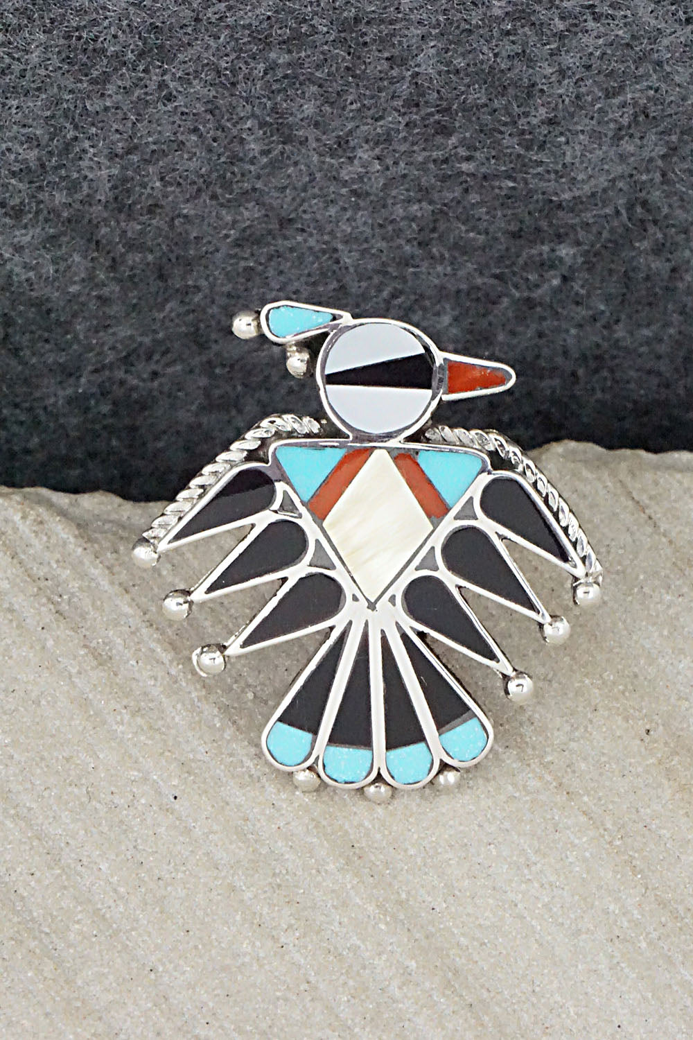 Multi Stone & Sterling Silver Inlay Necklace Set - Adrian Wallace