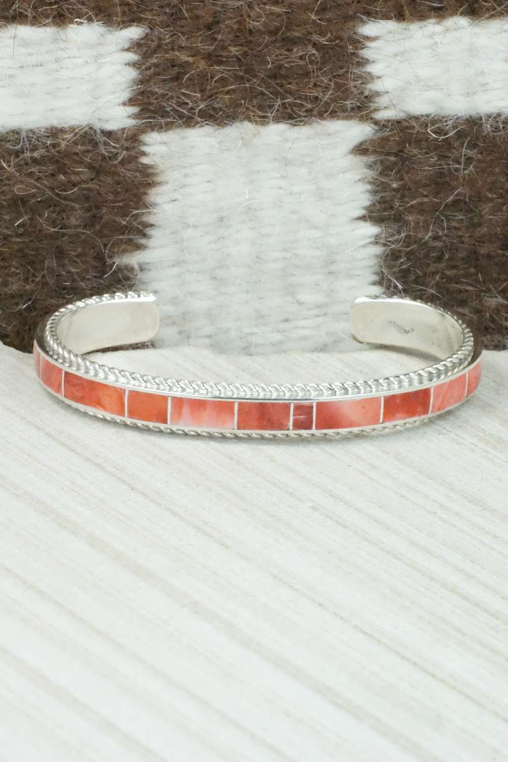 Spiny Oyster & Sterling Silver Bracelet - Ricky Booqua