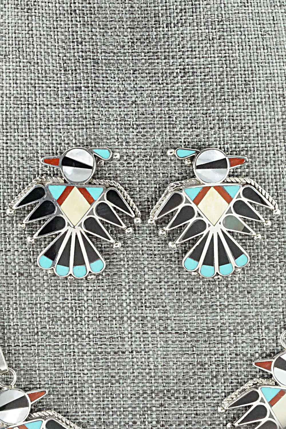 Multi Stone & Sterling Silver Inlay Necklace Set - Adrian Wallace
