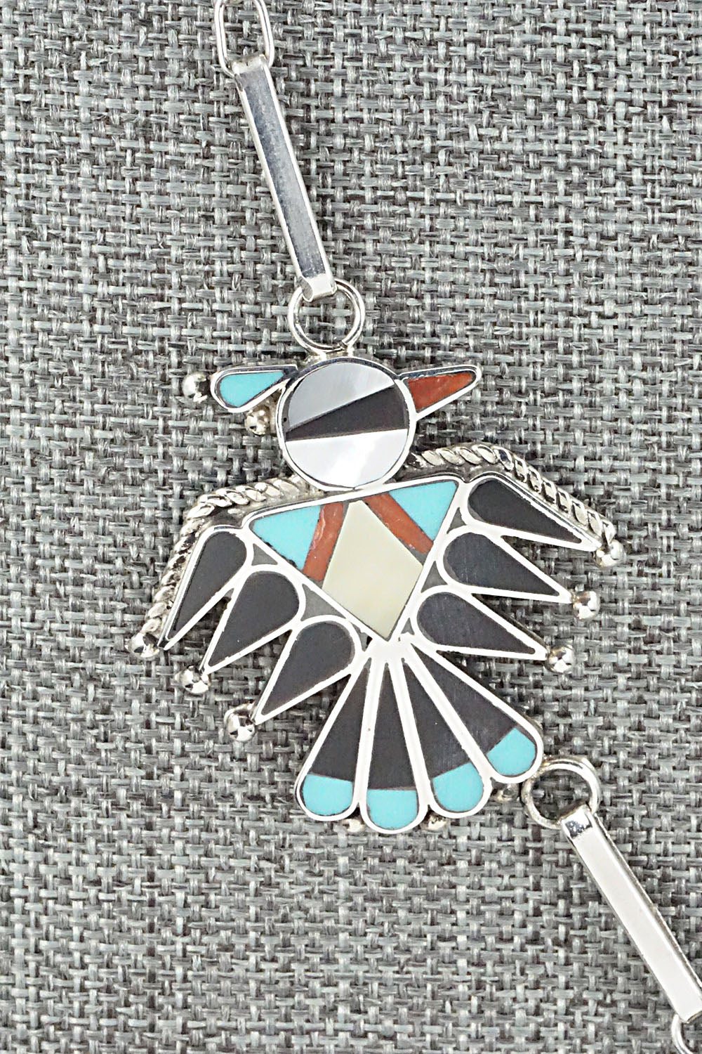 Multi Stone & Sterling Silver Inlay Necklace Set - Adrian Wallace